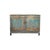 1990s Distressed Rustic Teal Blue 2 Doors Credenza Sideboard Console Cabinet For Sale - Image 5 of 7