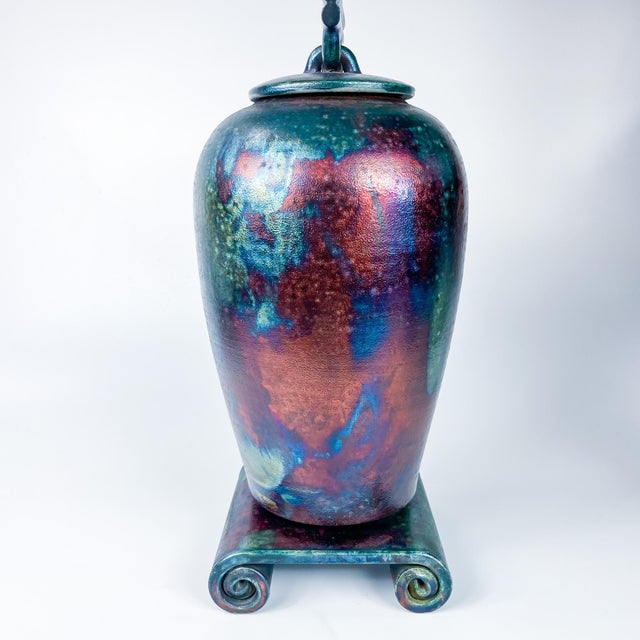 2000 - 2009 Mike Brennan Raku Pottery Statement Vessel For Sale - Image 5 of 12