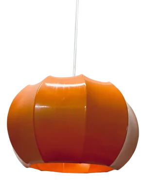 Hanging Lamp in Orange Plastic with a Marble Effect from Ilka-Plast, 1970s