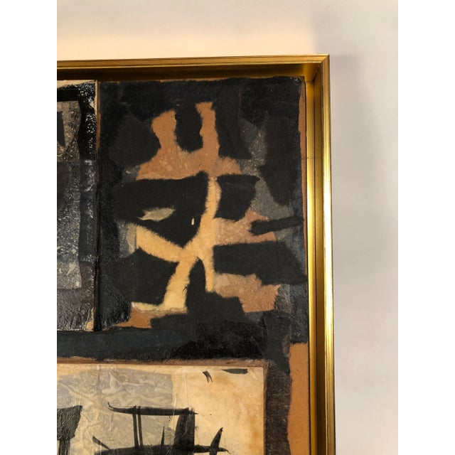 1960s 1964 Modern Abstract Decoupage and Mixed-Media Painting by Leonard Mauer, Framed For Sale - Image 5 of 8