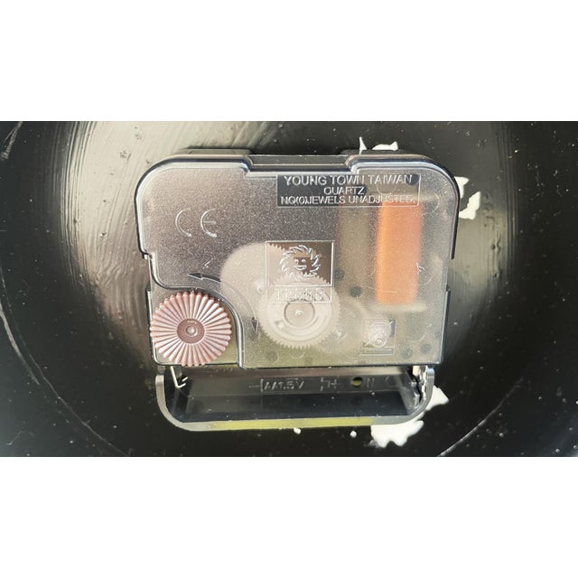 Large Handcrafted Wall Clock in Leather, 1970s For Sale - Image 6 of 9