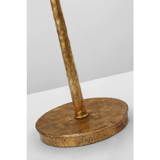 2020s Chapman & Myers for Visual Comfort Signature Aiden Accent Floor Lamp in Aged Iron with Linen Shade For Sale - Image 5 of 7