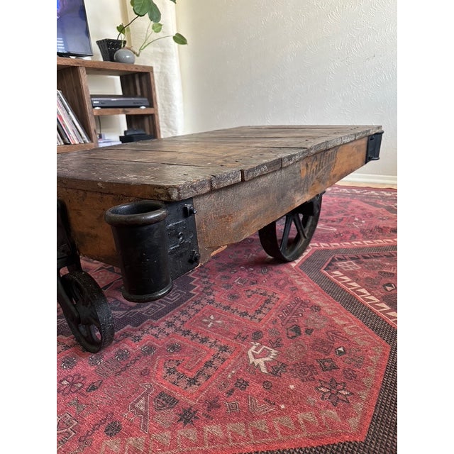 Rare 1940's Nutting Truck Co. Cart Coffee Table | Model 140/141 | Faribault Minn For Sale - Image 9 of 9