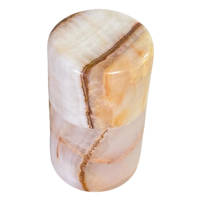 Italian Onyx Vide Poche or Box with Beige Lid, Italy, 1970 For Sale