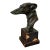 English Traditional Cast Bronze Greyhound Statue on Wood Base For Sale