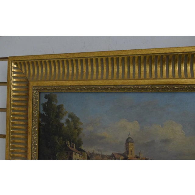 Traditional Brigman Signed European River Oil Painting on Canvas For Sale - Image 3 of 5