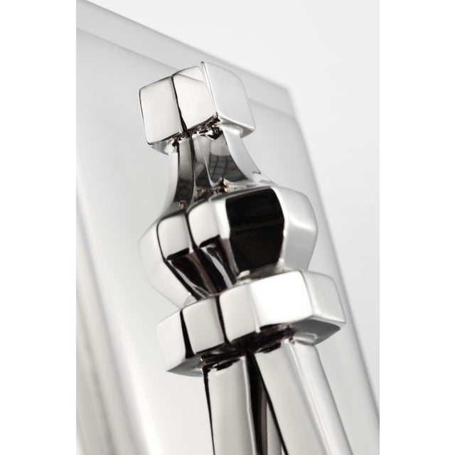 Modern Chapman & Myers for Visual Comfort Signature Mykonos Medium Sconce in Polished Nickel For Sale - Image 3 of 7