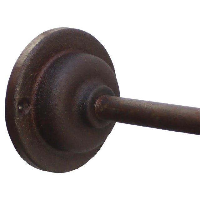 Vintage Industrial Black Enamel, Brass and White Opaline Wall Light For Sale - Image 6 of 7