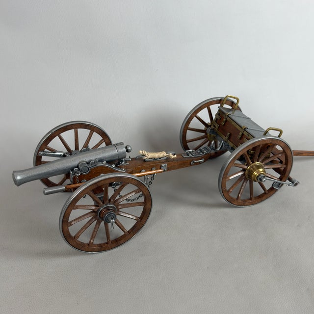 Wood Model Cannon Military Artillery in Wood and Metal For Sale - Image 7 of 11