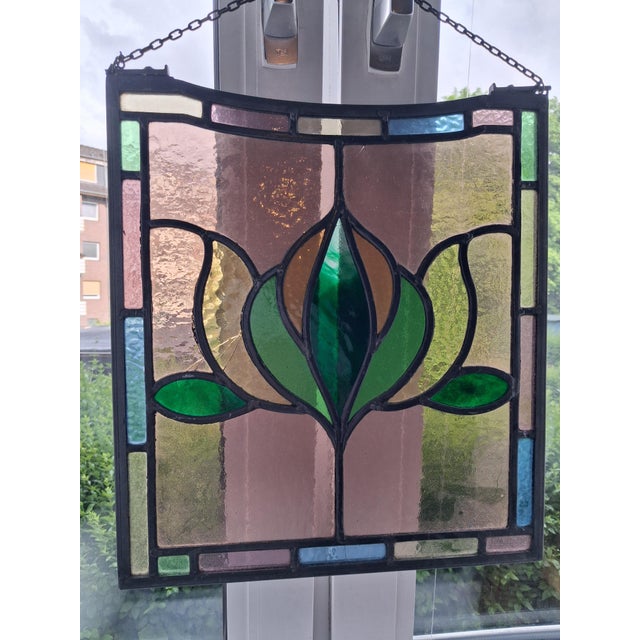 Antique Art Nouveau Glass in Lead, 1890s For Sale - Image 9 of 9
