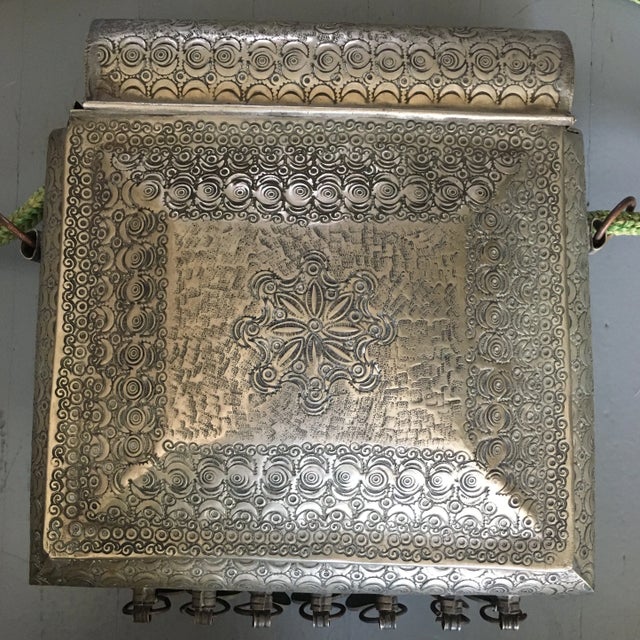 1940s Moroccan Silverton Metal Container For Sale - Image 4 of 13