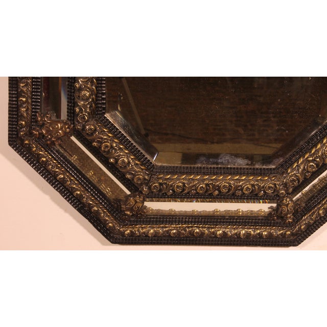 Large Antique Dutch Mirror with Parclosed Panels, 1800s For Sale - Image 4 of 11