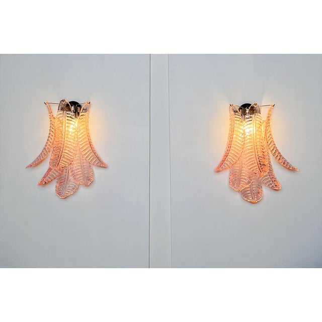 Vintage Pink Felci Murano Glass Wall Sconces, 1990s, Set of 2 For Sale - Image 6 of 18