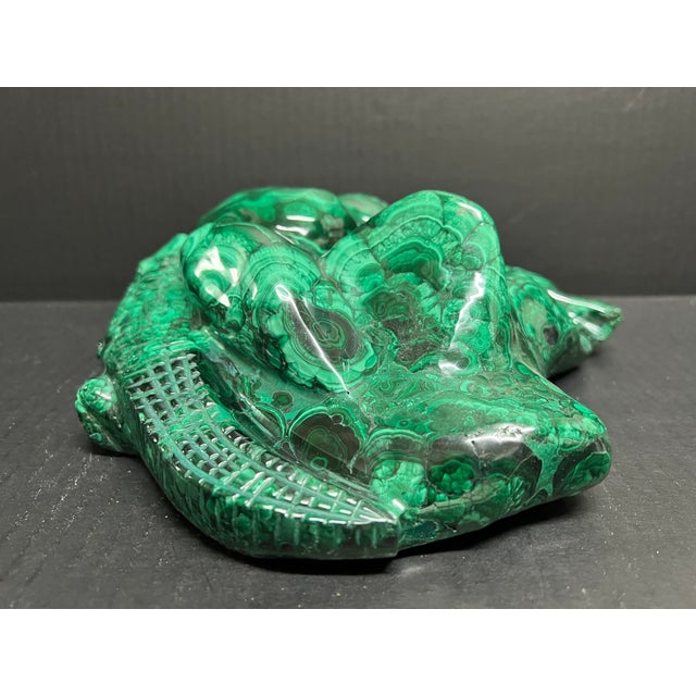 Carved Solid Malachite Stone Animal Sculpture For Sale - Image 10 of 11