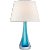 Modern Julie Neill for Visual Comfort Signature Christa Large Table Lamp in Cerulean Blue Glass with Linen Shade For Sale - Image 3 of 7