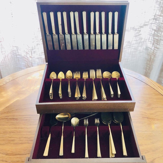 Antique Dirilyte Dirigold Empress Bronze Flatware Set Chairish