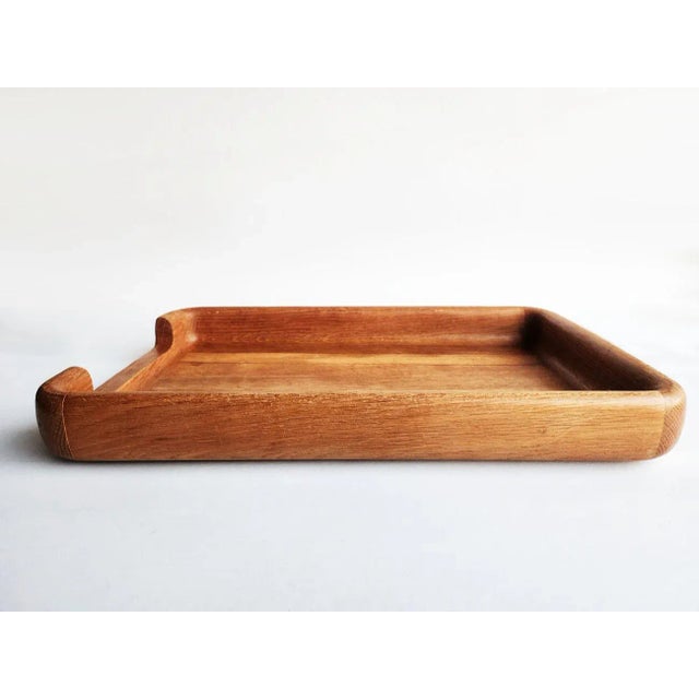 Mid-Century Modern 1980s Teak Wood Desk Organizer Tray For Sale - Image 3 of 11