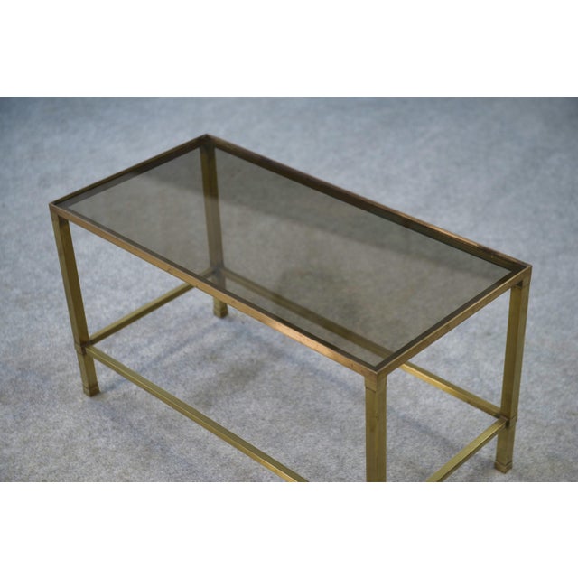 Brass and Smoked Glass Coffee Table, 1950s For Sale - Image 11 of 12