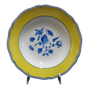 Lynn Chase Rimmed Soup Bowl in Costa Azzurra Coastal Seashell Beach House Design