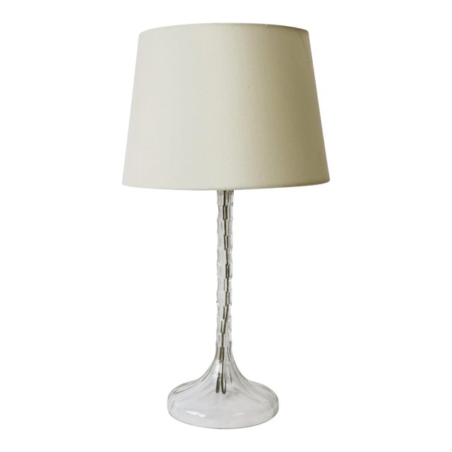 Modern Clear Cut Crystal Desk or Table Lamp For Sale