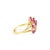 Contemporary Marquise Ruby Floral Cluster Ring 14k Yellow Gold, Size 6.5 For Sale - Image 3 of 4