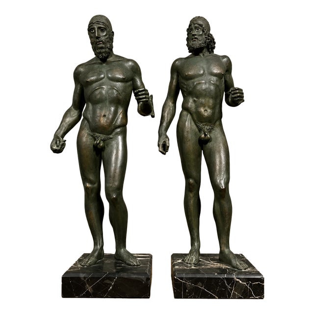 Bronze Nude Warriors of Riace Sculptures, 1970s, Set of 2 For Sale