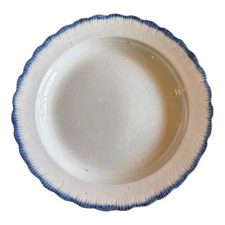 A Very Nice Antique Blue Feather-Edge Pearlware Plate, Circa 1810 For Sale