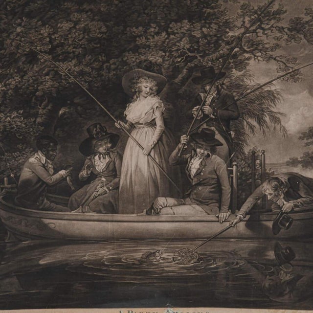 Traditional Framed Rare Engraving by George Keating Titled "A Party Angling" For Sale - Image 3 of 12