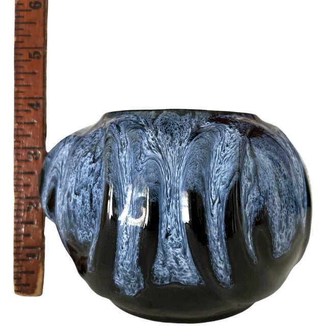 Mid-Century Anna Van Briggle Black and Blue Lava Glaze Art Pottery Vase Colorado Springs 1961 For Sale In Jacksonville, FL - Image 6 of 7