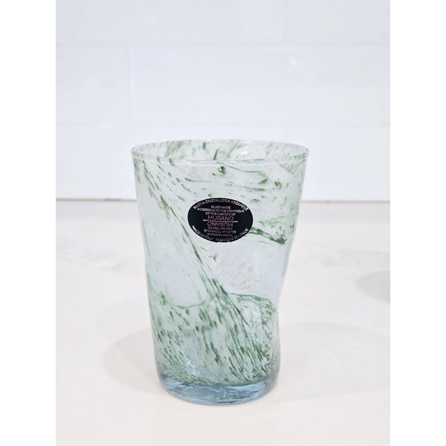Elevate your glassware collection with this beautiful set of three Vintage Murano Style Italian Art Glass Tumblers....