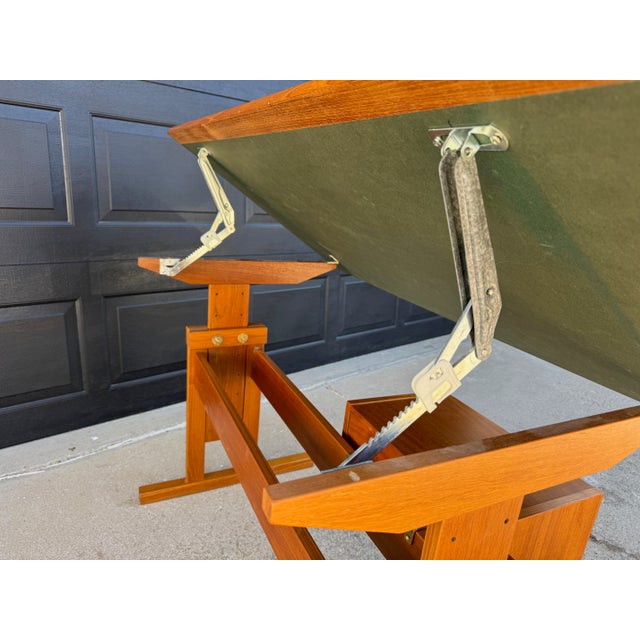 Vintage Danish Modern Adjustable Desk Drafting Table For Sale - Image 9 of 10