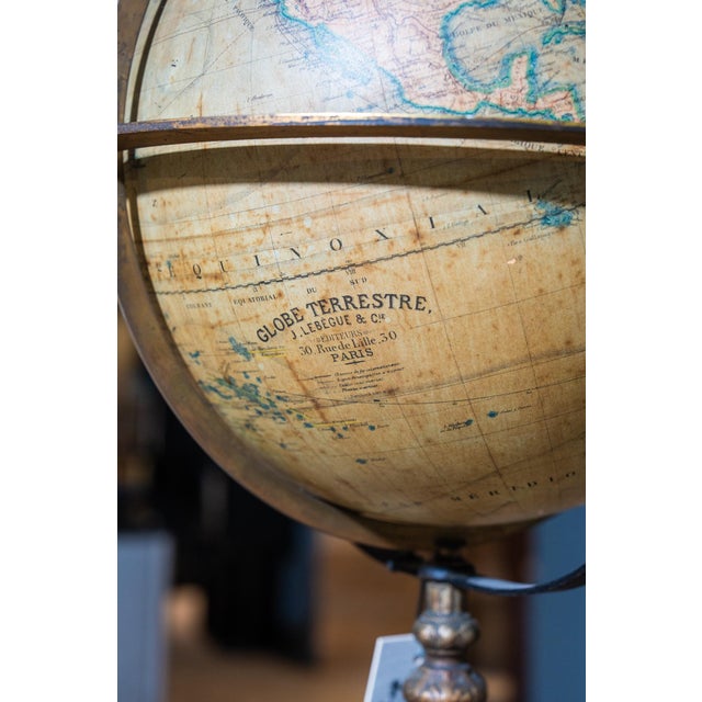 Textile World Map Globe from J. Lebegue, 1890s For Sale - Image 7 of 9