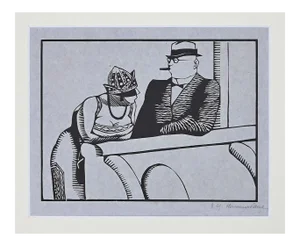Hermann-Paul, The Conversation, Woodcut, 1920s