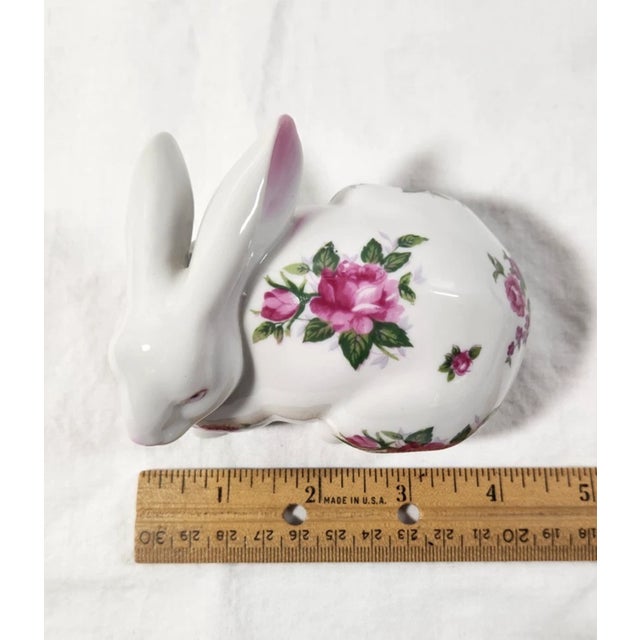 Vintage Porcelain Easter Bunny Rabbit Floral Figurine For Sale - Image 6 of 8