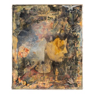 Pierre Henry, Faces, 1970s, Oil on Canvas For Sale