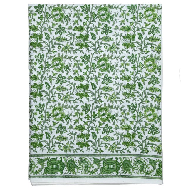 Contemporary Aria Flat Sheet, Twin - Green For Sale - Image 3 of 3