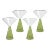 Viterbo Martini Glasses - Green, Set of 4 For Sale