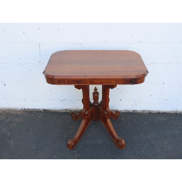 Late 1800s Victorian Eastlake Carved Side Table 6883 For Sale - Image 10 of 18