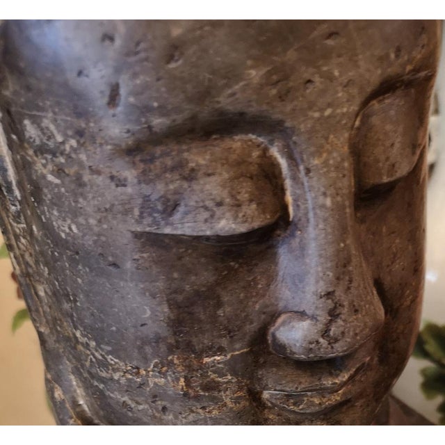 Cambodian Artist, Buddha Head Sculpture, 18th Century, Stone For Sale - Image 15 of 18