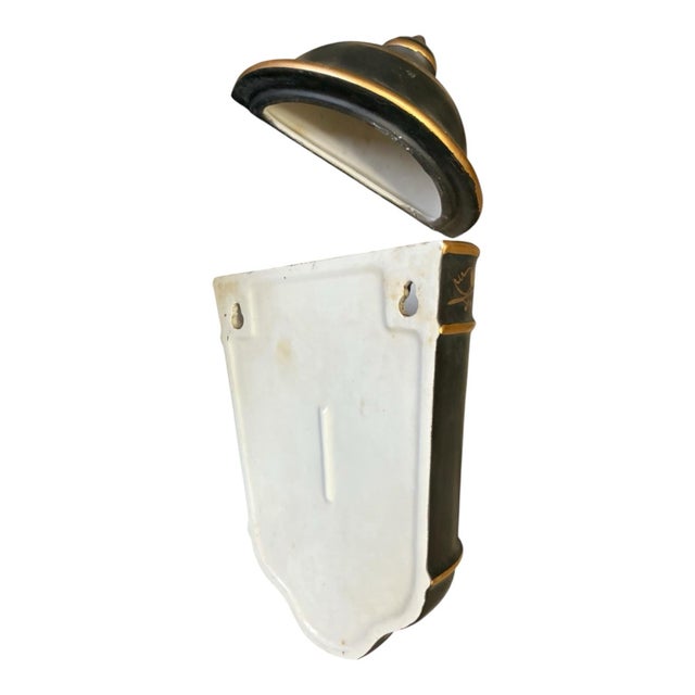 1960s Mid-Century Italian Neo-Classical Style Ceramic Lavabo Fountain Jasperware Glaze For Sale - Image 5 of 6