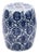 Longevity White & Blue Garden Stool For Sale
