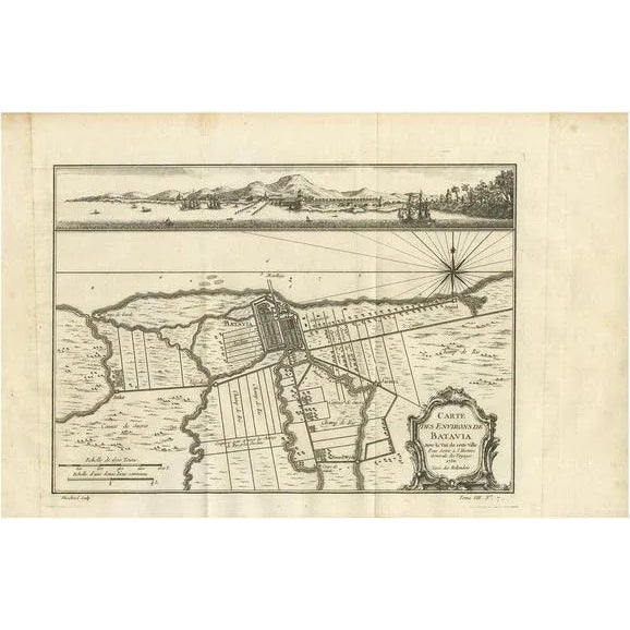 Map of the Environs of Batavia, 1750 For Sale - Image 6 of 6