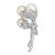 Contemporary 18K White Gold 2 1/5 Cttw Diamond and South Sea Pearl Floral Brooch Pin (G-H Color, VS1-VS2 Clarity) For Sale - Image 3 of 6