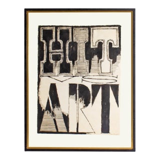 1961 “Hit vs Art” Ink Drawing by James Spencer Russell For Sale