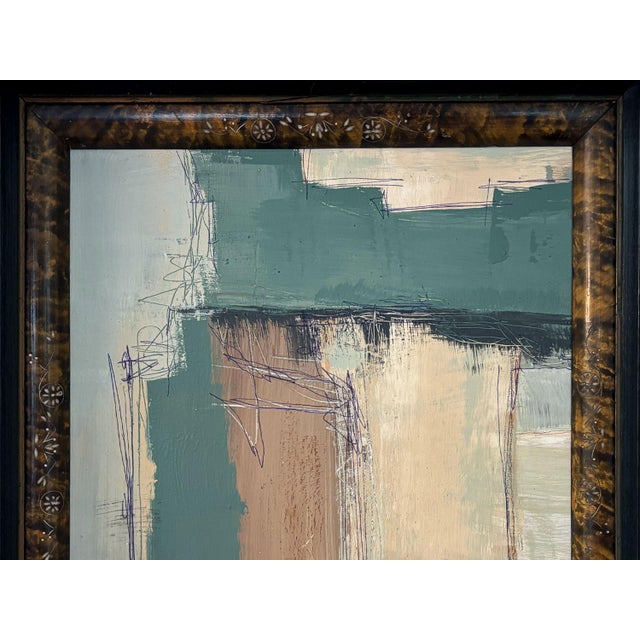 “Matcha" Abstract Art in Antique Frame, Transitional Living Room Art by JTS For Sale In Minneapolis - Image 6 of 10