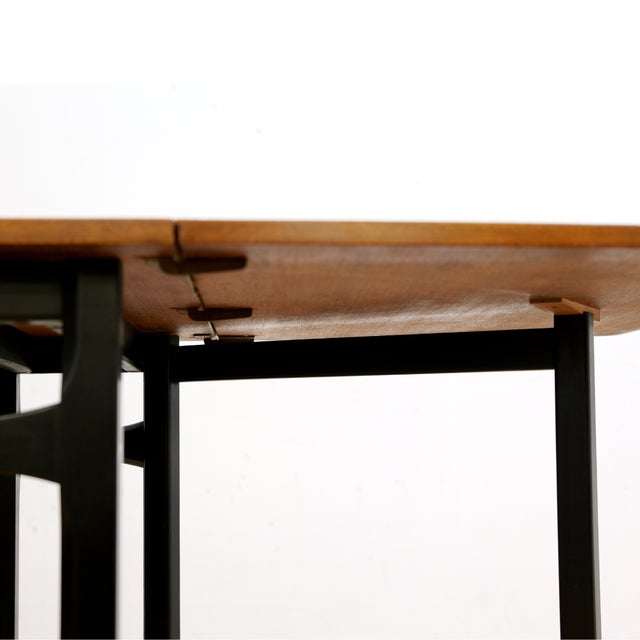 1960s Mid Century Ebonized Drop Leaf Dining Table For Sale - Image 9 of 12