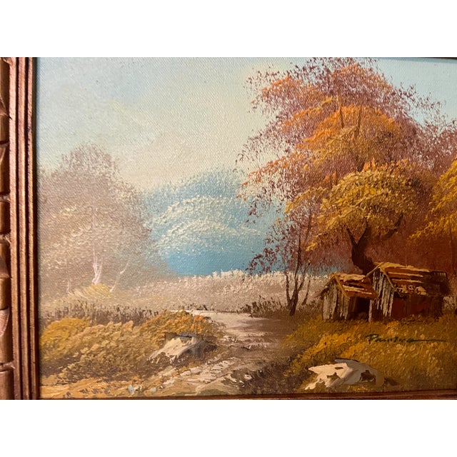 Street Art Vintage Fall Countryside Landscape Oil Painting Signed by Artist For Sale - Image 3 of 7