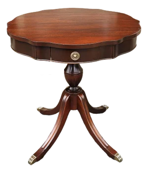 English Georgian Style Mahogany Pedestal Drum Center Table
