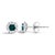 Haus of Brilliance .925 Sterling Silver 1/3 Cttw White and Blue Diamond Halo Stud Earrings, Pair For Sale - Image 4 of 4