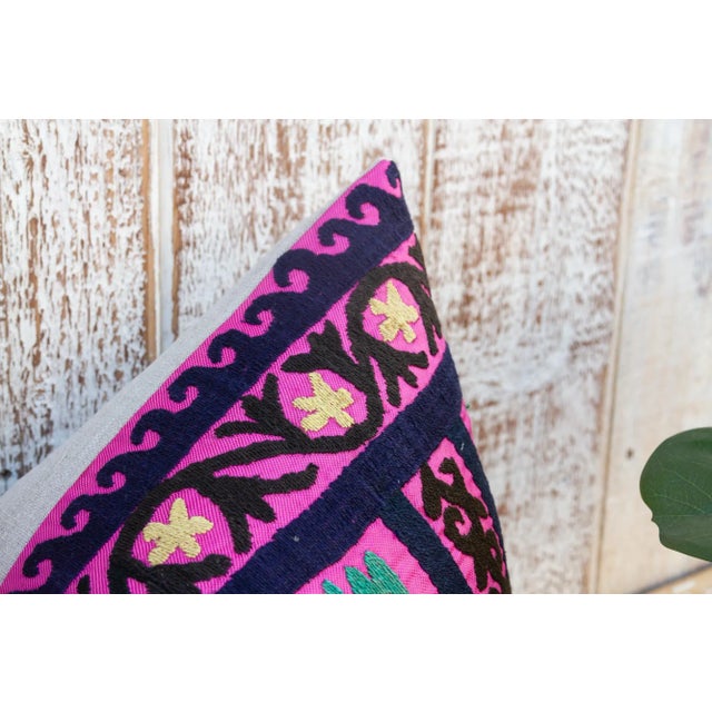 Early 21st Century Dana Nurata Suzani Lumbar Pillow For Sale - Image 5 of 10